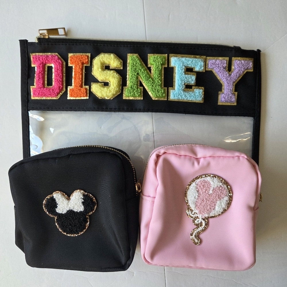 Disney Cosmetic Bag Set - Black and Pink